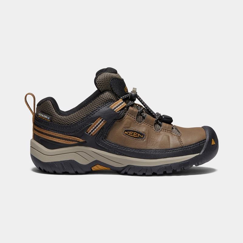 Keen Targhee Waterproof Kids Hiking Shoes Brown/Black Outlet (2543-MLHWG)